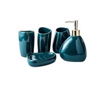 BDSHGRDH Ensemble d'accessoires de Salle de Bain, Ensemble de Salle Bain en céramique 5 pièces Vert foncé, Ensemble Toilette, Fournitures for la Maison et l'hôtel, Accessoires