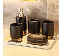 BDSHGRDH Ensemble d'accessoires de Salle de Bain, Ensemble de Toilette Salle Bain gobelet à Brosse Dents Mariage en céramique Cinq pièces