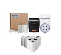 BDSHGRDH Imprimante Photo, Imprimantes Bluetooth Mini Portable 58mm Imprimante de reçus Ticket Bill Impression Papiers Rouleau sans Fil Impresora(BK Add 10Rolls)
