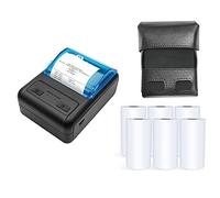 BDSHGRDH Imprimante Photo, Mini imprimante d'étiquettes Portable, Mini-imprimante Bluetooth multifonctionnelle, Compatible avec Plusieurs systèmes, for la Maison et Le Bureau(Add Case Six Rolls)
