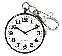 BDSHGRDH Montre de Poche， Montre de Poche Minimaliste Ultra Mince Visage Ouvert avec Boucle à clé Unisexe Portable(Silver)