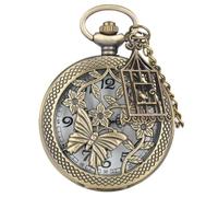 BDSHGRDH Montre de Poche， Montre de Poche Vintage Papillon Creux, Cage à Oiseaux, Accessoires, Montre Quartz, Cadeau for Hommes et Femmes étudiants