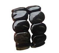 BDSHGRDH obsidienne, Bracelet en obsidienne néphrite noire naturelle de 18 x 20 mm, grosses perles