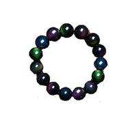 BDSHGRDH obsidienne, Bracelet for homme en obsidienne naturelle, orné d'un œil arc-en-ciel cristal
