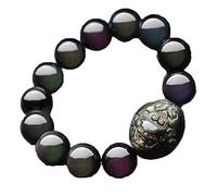 BDSHGRDH obsidienne, Bracelet PiXiu en obsidienne naturelle œil arc-en-ciel