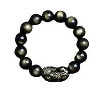 BDSHGRDH obsidienne, Bracelet puissant en obsidienne dorée naturelle PiXiu avec perles de dragon