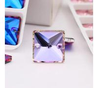 BDSHGRDH Strass， Crystal Stone Applique Blue Glass Decorative Accessorie Crystal Glass Arts and Crafts Dress Sew on Rhinestone Decorative(Purple,16mm 24pcs)