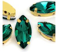 BDSHGRDH Strass， Horse Eye/Leaf Shape Glass Rhinestones with Claw Sew on Crystal Stone Strass Diamond for Clothes Sewing Accessories(Green,6X12mm 50pcs)