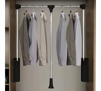 BDSHGRDH Tringle de penderie, Adjustable Pull Down Closet Rod, Heavy Duty Hanger for Hanging Clothes Wardrobe Rail Lift Organizer Storage System, Premium Polished Chrome(510 660mm)
