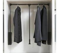 BDSHGRDH Tringle de penderie, Extendable Wardrobe Lift Pull Down Closet Rod, Aluminium Retractable Cabinet Rail Lifter Clothes Hanger Liftable Clothing Finishing Rack(Black,8301150cm)