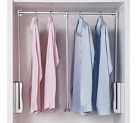 BDSHGRDH Tringle de penderie, Extendable Wardrobe Lift Pull Down Closet Rod, Aluminium Retractable Cabinet Rail Lifter Clothes Hanger Liftable Clothing Finishing Rack(Silver,450600mm)