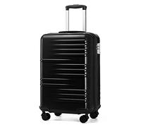 BDSHGRDH Valise de Voyage， Cabin Suitcase Lightweight PC Carry on Luggage Suitcase Hard Shell Hand Luggage with 4 Spinner Wheels, 3 Digit Combination Lock(Black,Small 20")
