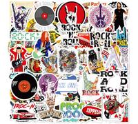 BDSHUNBF 100 Pièces Rock Band Autocollants, Autocollants Rock and Roll, Vintage Stickers, Autocollants en Vinyle Imperméables, pour Ordinateur Portable, Skateboard, Bagages, Guitare
