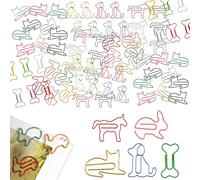 BDSHUNBF 100 pièces Trombones Multicolores, Trombones Papier Signet Adorable en Forme d’Animaux, Trombones Colorés, Trombones Bureau Trombones Fantaisie Fournitures de Bureau, Trombones pour Bureau
