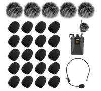 BDSHUNBF 25 Pcs Bonnette Micro, Mousse Micro Casque, Mini Microphone Casque Pare-brise Mousse, Protecteur de Microphone, Furry Windscreen, pour La Salle De Classe, Interviews d'Actualités