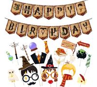 BDSHUNBF 26 Pièces Accessoires de Photobooth, Accessoires de Photobooth de Fête, Kit Photobooth, Accessoires de Photobooth, pour Fille Garçon Anniversaire