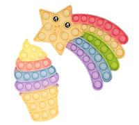 BDSHUNBF 2PCS Fidget Toy, Push and Pop Bubble, Sensorielle Jouet, Jouets Anti-Stress, Pop it Fidget Toy, Rainbow Figit Jouet Autisme, pour Adulte