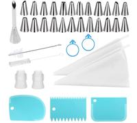 BDSHUNBF 36 Pcs Douille Patisserie, Poches à Douille, Douilles Patisserie, Poche a Douille Patisserie, DIY Poche Douille Patisserie Kit pour Décoration parfaite vos Cupcake et Muffins Gâteaux
