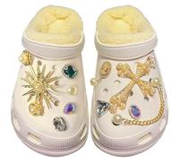 BDSHUNBF Lot de 12 Accessoires de Fleur de Chaussure en Strass, Charmes de Chaussure, Décorations de Chaussures de Bricolage, Accessoires pour Femmes Filles