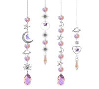 BDSHUNBF Lot de 4 Attrape-Soleil en Cristal, Suncatcher pour Fenêtre et Jardin, Décoration de Mariage