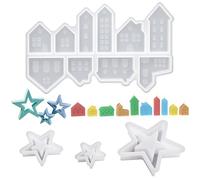 BDSHUNBF Moules En Silicone Pour Maison, Moule en Silicone Etoile de Noël, Moule Silicone Bougie Noel, Moule Platre Silicone pour Noël Halloween Pâques