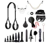 BDSM Bondage Sex Set Perfect Bondage Jouet Vêtements Yoga Sports Toy Set 20 Piece, Menottes & Anus Plugs, Clamps Nipples Nipples, Fouets & Masque Pour Les Yeux, Couples Sex Extreme Toys