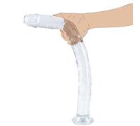 BDSMAGE Gode Extra Long XXXL, Gode avec Ventouse Gode Anal en Silicone Transparent Sex Toýs pour Couples et Femmes