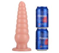 BDSMJOY 260mm Gode Plug Anal Gode XXL avec 8 Perles Anales & Ventouse,Gode Plugs Anals Godemichets,Plug Anale Gode Anale,Extenseur Homme,Butt Plug Geant Godes Dilatateur Anus XXL (Beige)