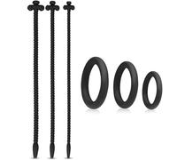 BDSMJOY 6 PCS SexToys Homme,Sonde Uretre Pénis Plug Uretre Pénis Creux Dilatateurs Urétraux Dilatateur Pénis(255mm) avec Fiche + Anneaux de Pénis,SM Masturbateur Homme Stimulateur Prostate (Noir)