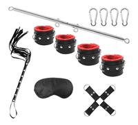 BDSMJOY Barre D'écartement Menottes Sex Lit Kit BDSM Barre de Bondage Réglables avec Cravache Cheville Menottes Sexy érotique Oeillères Sexe Sex Toýs Couple BDSMs Set Accessoires Kit Bondage
