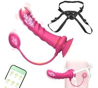 BDSMYOU 2 EN 1 Gode Ceinture Vibration avec Vibrateur Plug Anal - 10 Modes de Vibration,Gode Vibro-Masseur Va Et Vient pour Femmes,Stimuler le Point G Jouets Sexuels Lesbiens Vibrateur App