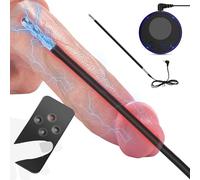 BDSMYOU 330mm Electro-Stimulation Dilatateurs Plug Uretre en Acier Inoxydable et Silicone,Sex Toys Sonde Uretre Pénis Stimulation Sexuelle Électrique,Dilatateurs Urétraux pour Hommes (L)