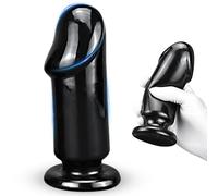 BDSMYOU 5.0 Plugs Anals Gode Realise avec Ventouse - 4 Tailles,Plug Anal Plug Femme Débutante,Plug Anale,Extenseur Femme,Godemichets Masturbateur Sex Toys Anals Godes Plug Ventouse (Noir, XL)