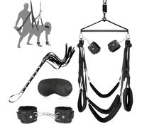 BDSMYOU Balançoire Érotique Deluxe à Fixer au Plafond,Balançoire Sexuelle Adulte avec 5 Coussins,Menottes Sexy Érotique,Fouet et Masque pour les Yeux,Charge Maximale 150kg,Sex Toýs Couple (A)