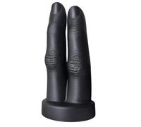 BDSMYOU Godemichets Double Doigt Géant - Design Noir avec Veines Anatomiques,Sex Toys Gode XXL Large,Gode Anal Plug Anal Double Penetrateur Couple,Sex Toýs Couple (A)