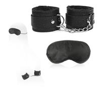 BDSMYOU Menottes Lit Sexe Peluche & Masque Pour Les Yeux,Ensemble De Bondage Set,Handcuffs Menottes & Oeillères Sexe,Sm Bandage Retenue Fourrure Corps Jouet Sexy Femme Menottes,Jouets Sexe Les Deux