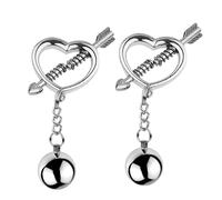 BDSMYOU Pinces à Tétons avec Chaînette et Perles Argentées,Pince Teton Sexuelle,Jouets de Mamelon,BDSMs Set Accessoires Hard pour Jeu de Stimulation Sensuelle,Jeux Sexuelle Adulte Couple (A)