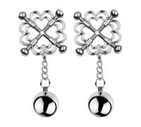 BDSMYOU Pinces à Tétons avec Chaînette et Perles Argentées,Pince Teton Sexuelle,Jouets de Mamelon,Set Accessoires Hard pour Jeu de Stimulation Sensuelle,Jeux Sexuelle Adulte Couple (B)