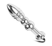 BDSMYOU Plug Anal Métal Électrostimulant avec Télécommande,Electro-Stimulation Perles Inox Massantes Sex Toys,Jouet pour une Stimulation Anale Intense (B)
