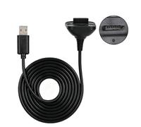 BDTBXL Lot de 2 câbles de charge universels pour Xbox 360 et manettes de jeu sans fil minces, compatibles avec les manettes de jeu sans fil à port rond, cordon de charge noir