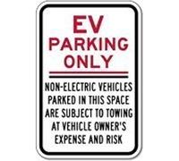 BDTS Ev Parking Only Non Electric Vehicles Subject to Towing Plaque en métal 8 x 12 Pouces