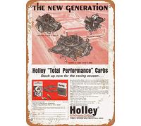 BDTS Holley Plaque métallique métallique Vintage avec carburateurs 8 x 12 Pouces