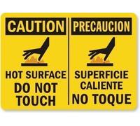 BDTS Panneau d’Avertissement en métal 20,3 x 30,5 cm en Aluminium avec Inscription « Legend Hot Surface Do Not Touch »