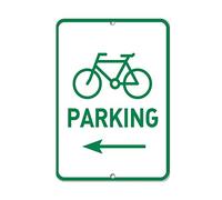 BDTS Panneau en métal pour Parking de vélo avec flèche Gauche 20,3 x 30,5 cm