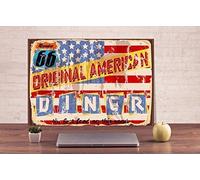 BDTS Plaque en métal avec inscription « American Diner » pour le restaurant « Custom » 20,3 x 30,5 cm