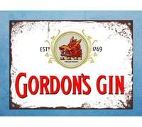 BDTS Plaque en métal de 20 x 30 cm - Style rétro Vintage - Gordons - Gin - Décoration Murale, Porte, Bar