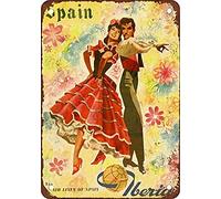 BDTS Plaque en métal Motif Iberia à Espagne 20,3 x 30,5 cm