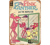 BDTS Plaque en métal rétro rétro avec Inscription The Pink Panther