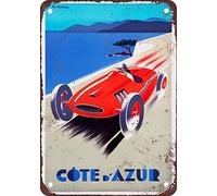 BDTS Plaque métallique Vintage en métal sur Mesure Côte d'Azur 8 x 12 Pouces