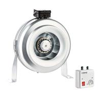 BDTX - Kit de ventilateur tubulaire avec régulateur de vitesse - 1100 W 5 A 230 V - Ventilateur axial pour entrée et évacuation d'air - Ventilateur de canal réglable - Ventilateur mural - Taille : 100